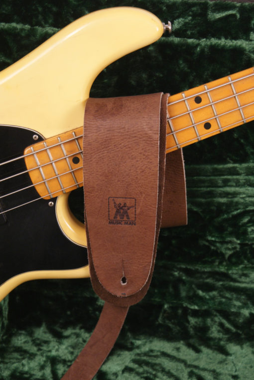 Pre Ernie Ball Music Man Sabre Bass Olympic White with Vintage Music Man Strap