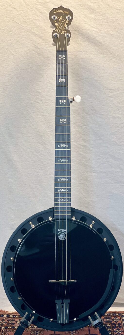 Left-handed Deering Goodtime Blackgrass Special 5-string banjo with free hardshell case
