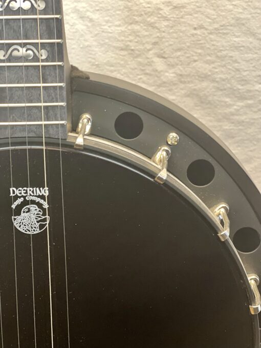 Left-handed Deering Goodtime Blackgrass Special 5-string banjo with free hardshell case - Image 14