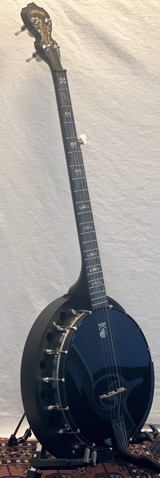 Left-handed Deering Goodtime Blackgrass Special 5-string banjo with free hardshell case - Image 4