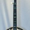 Full view of 2020 Stelling Staghorn banjo serial #7339 showing claro walnut resonator with abalone staghorn inlay and ebony fingerboard