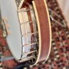 Recording King RKR-80 tailpiece and bridge detail showing Presto-style tailpiece and maple/ebony bridge setup