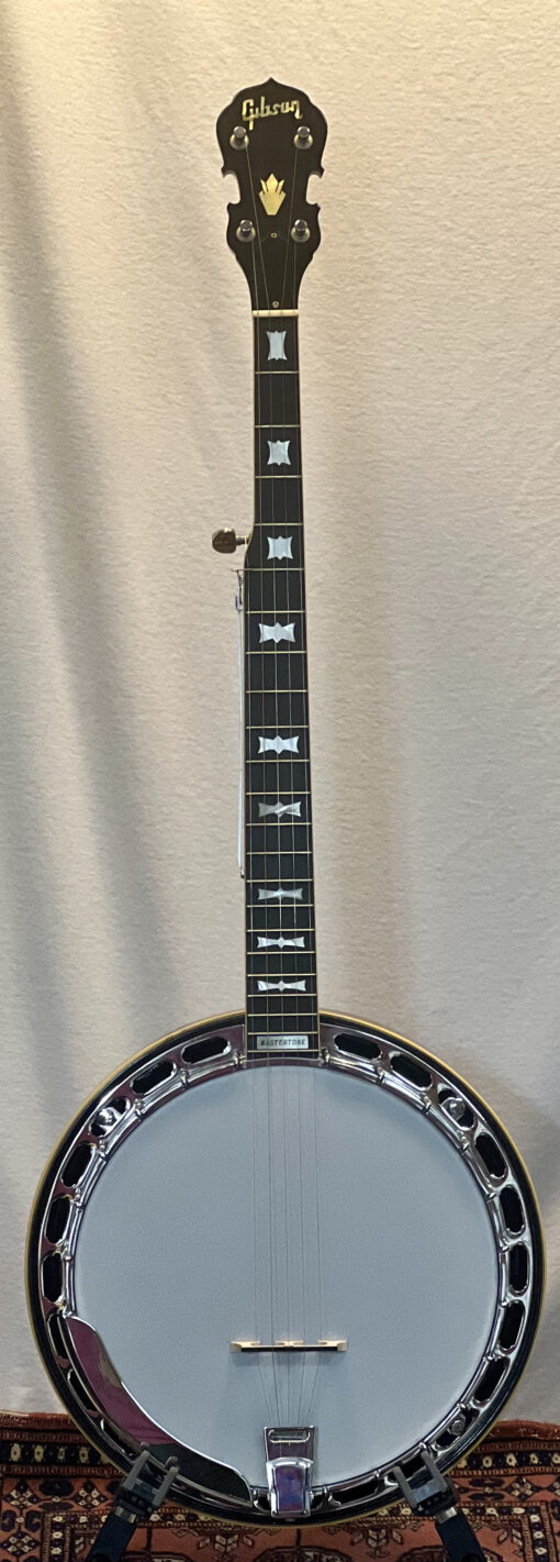 1969 Gibson RB-250 Mastertone banjo with fiddle headstock and bowtie inlays