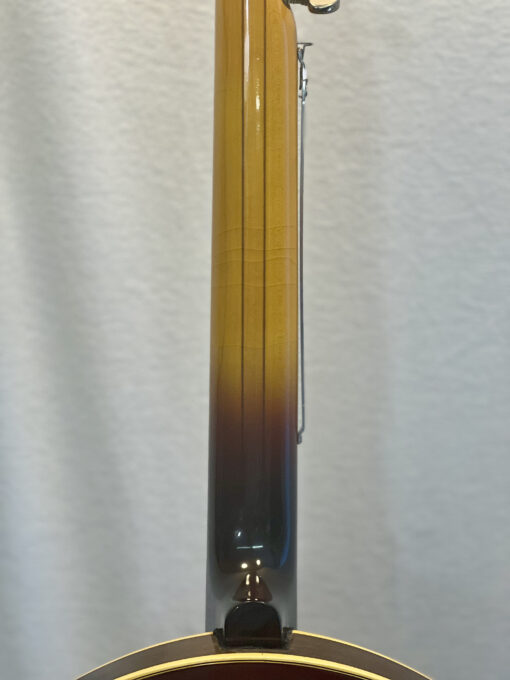 Gibson RB-250 banjo neck showing amber to brown sunburst finish gradient