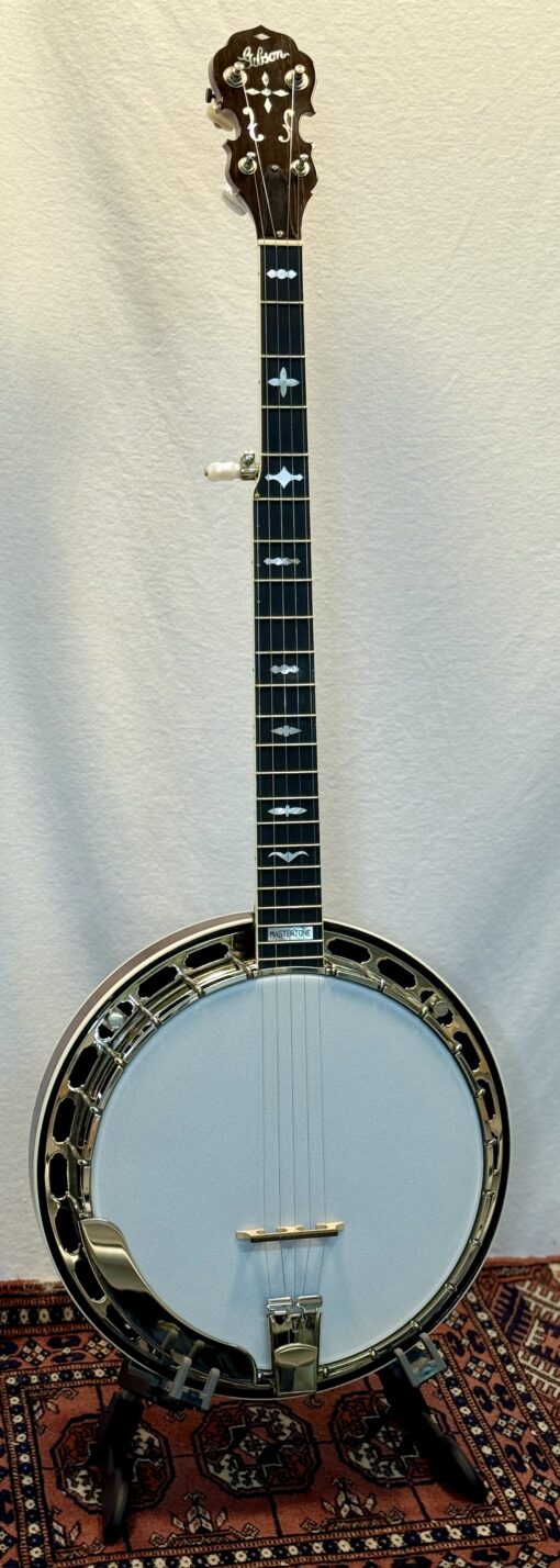 Gibson RB-250 banjo head close-up showing playing surface condition