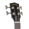 Front view of Gold Tone BB-400+ bass banjo headstock with Gold Tone logo and sealed tuners