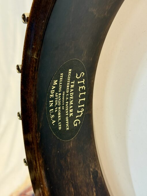 Stelling Sunflower banjo serial number 5136 showing late 2000 Cooperman rim era manufacturing