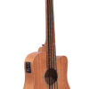 Gold Tone M-BassFL 23-inch scale fretless acoustic-electric MicroBass front view showing mahogany top and cutaway body
