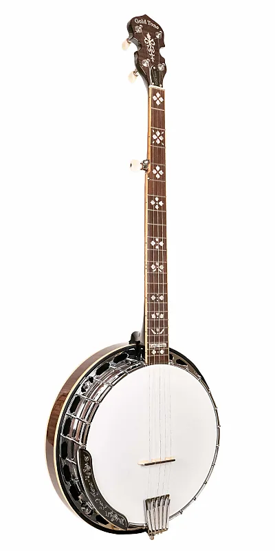 Gold Tone OB-250+TP Mastertone banjo full front view with JLS #12 tone ring, hearts and flowers inlays, and sunburst resonator