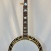 Full angled front view of 2005 Gibson RB-18 Top Tension Mastertone banjo with gold hardware and Art Deco bowtie inlays