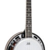 Gold Tone Banjolele-DLX concert-scale banjo ukulele front view showing flamed maple resonator, one-piece cast flange, and ebony fingerboard with snowflake inlays