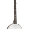 Gold Tone CC-100+/L left-handed Cripple Creek openback banjo front view showing vintage brown finish and snowflake inlays