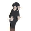 Gold Tone CEB-4 headstock back showing black finish and open-gear guitar-style tuners with white buttons