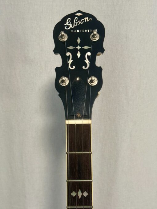 1926 Gibson TB-3 banjo upper frets with fifth string tuner and diamonds and squares inlay