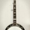 2005 Gibson RB-3 5-string banjo with wreath inlay pattern displayed on stand, showing full instrument with white head, rosewood fretboard, nickel hardware, and ornate pearl inlays