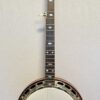 Late 1930s Recording King tenor conversion 5-string banjo full front view with sunburst resonator and fan inlays