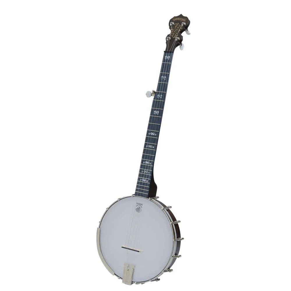 Deering Artisan Goodtime openback 5-string banjo front view dark red mahogany stain