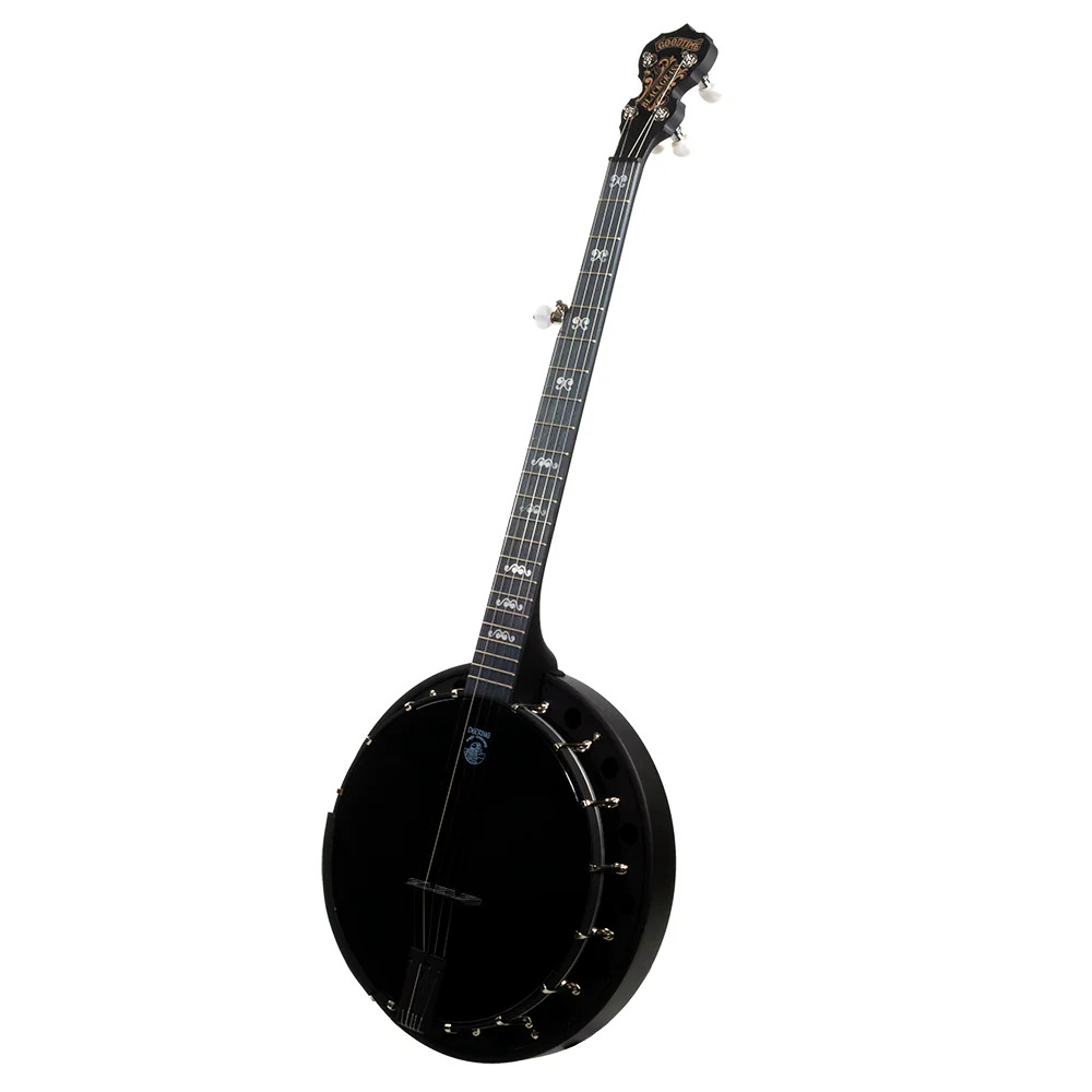 Deering Goodtime Blackgrass 5-string banjo front view all black matte finish