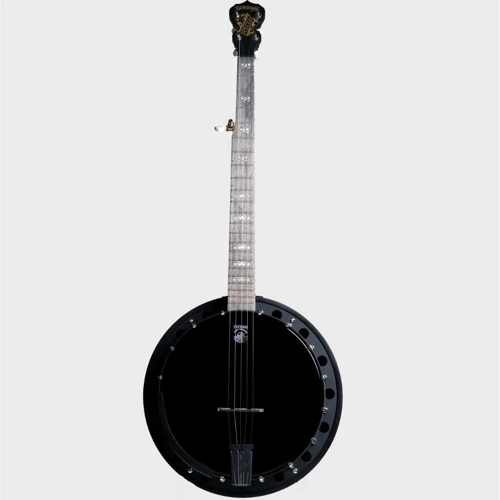 Deering Blackgrass Special 5-string resonator banjo front view all black with tone ring