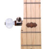 Deering Goodtime Two banjo geared 5th string tuner and Art Deco hardwood inlay on maple fingerboard