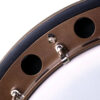 Deering Goodtime Two banjo US Bronze powder finished flange with sound holes close-up