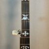 Frank Neat mahogany neck on 1932 Gibson TB-3 - upper frets showing flying eagle mother of pearl inlays and fifth string peg