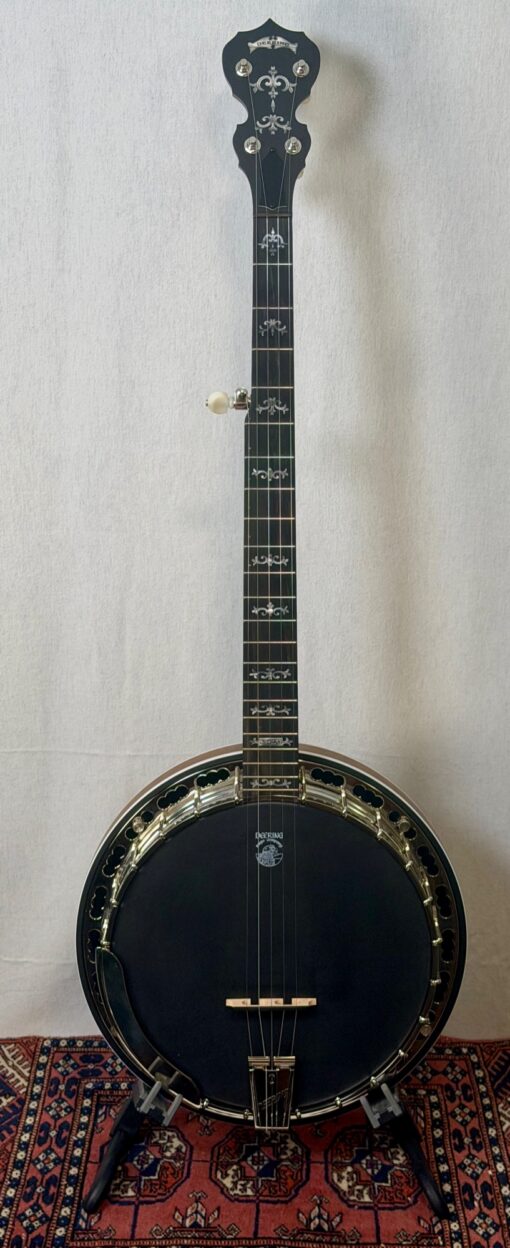 2023 Deering Sierra Maple banjo resonator back showing maple with white binding in like new condition
