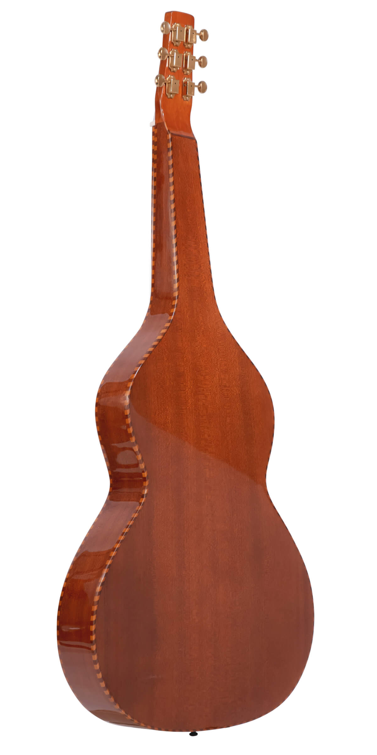 Full back view of the Gold Tone SM-Weissenborn Plus Hawaiian-style slide guitar in mahogany