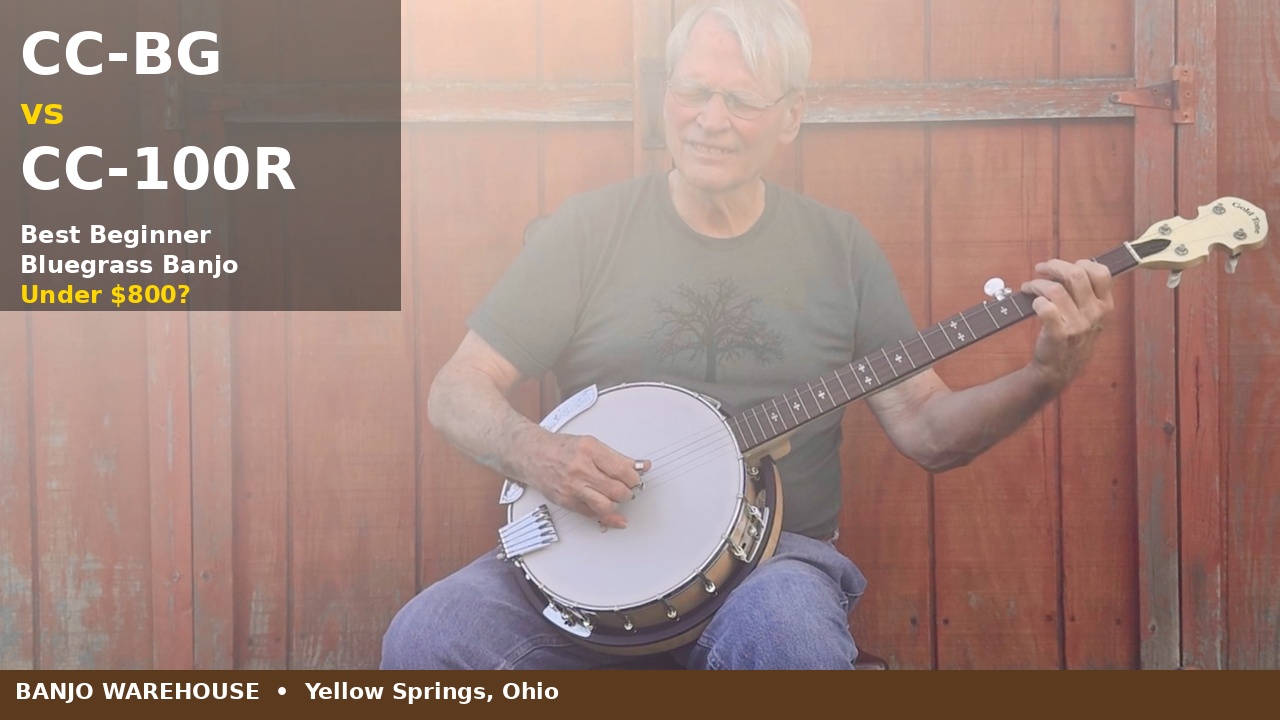 Gold Tone CC-BG vs CC-100R beginner bluegrass banjo comparison with Geoff Hohwald at Banjo Warehouse in Yellow Springs, Ohio