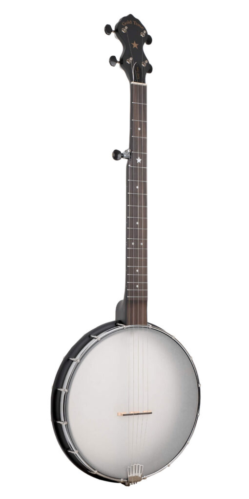 Gold Tone AC-12A 12-inch openback clawhammer banjo full front view in satin black finish