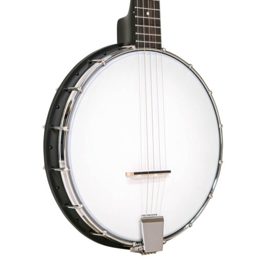 Gold Tone AC-1 left-handed 5-string banjo full front view with satin black finish