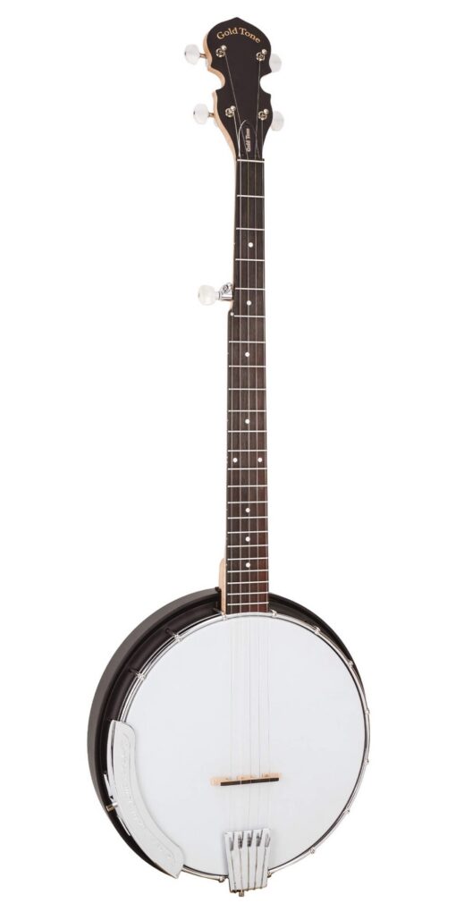 Gold Tone AC-5 acoustic composite resonator 5-string banjo front view, Yellow Springs Ohio