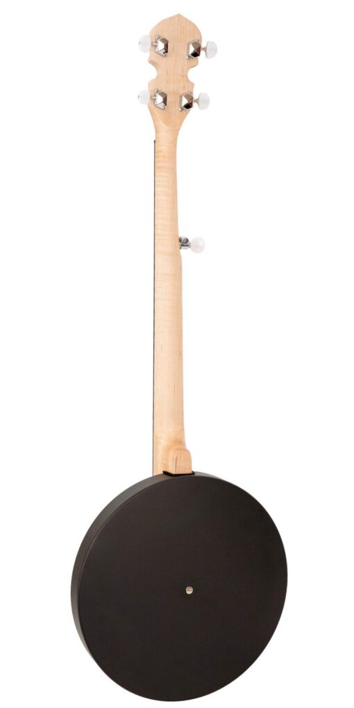 Gold Tone AC-5 acoustic composite resonator 5-string banjo full back view showing composite resonator and maple neck