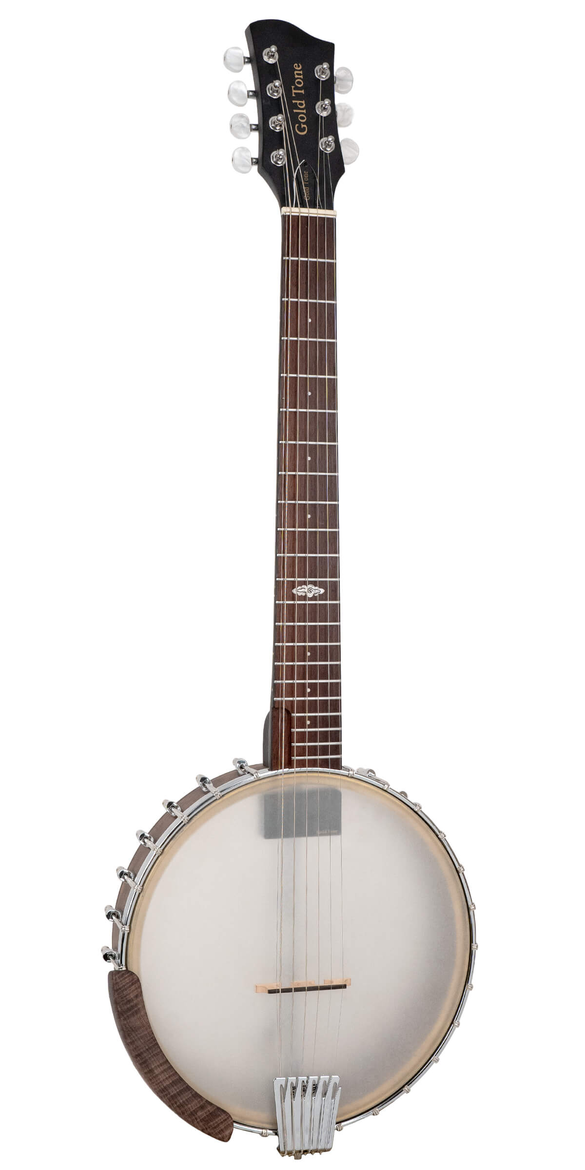 Gold Tone AC-6+ left-handed banjitar additional front view showing full body and neck