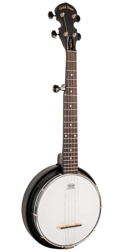 Gold Tone AC-Mini 8-inch composite mini banjo front view with black satin finish