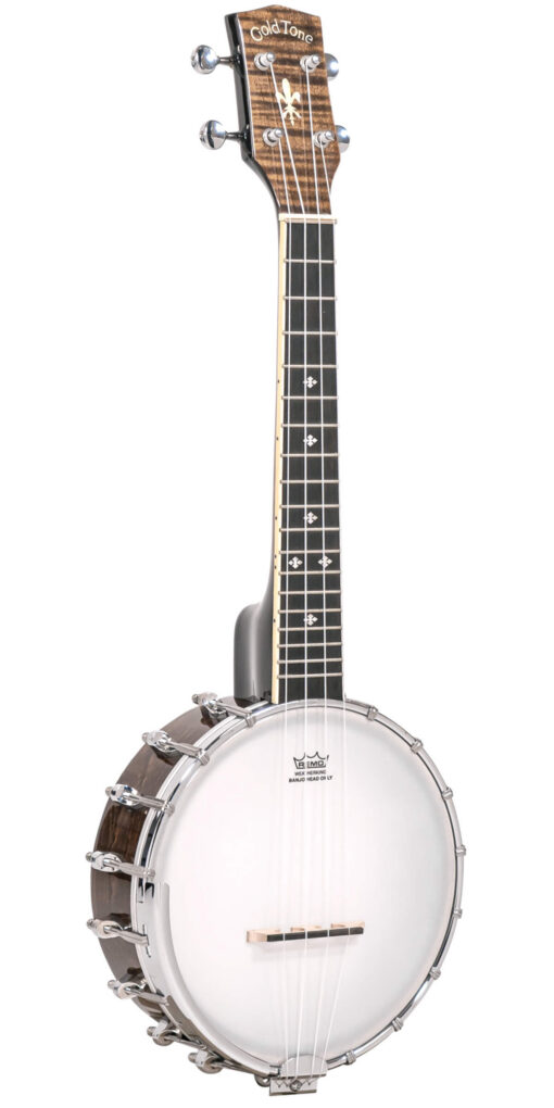 Gold Tone Banjolele concert-scale openback banjo ukulele front view in vintage brown finish