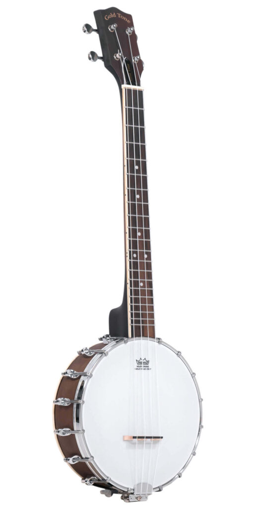 Gold Tone BUT/L left-handed baritone banjo ukulele front view in vintage brown satin finish