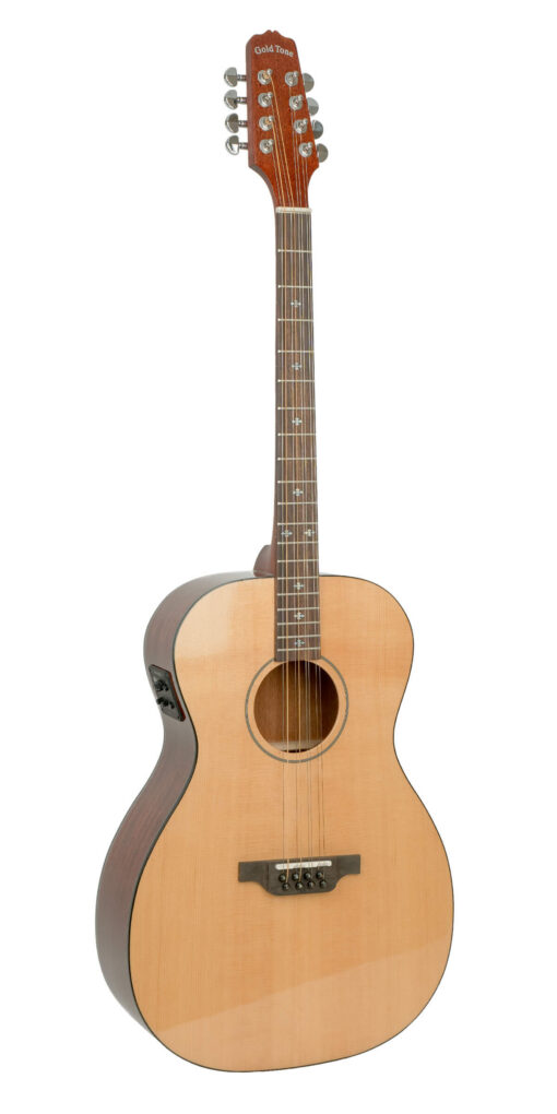 Gold Tone BZ-1000 guitar-bodied Irish bouzouki full front view in natural gloss finish