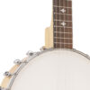 Gold Tone CC-100+ Cripple Creek banjo front detail showing 24-bracket tension hoop and maple bridge