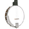 Gold Tone CC-50 left-handed banjo front angle showing chrome hardware and black ABS binding