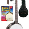 Gold Tone CC-BG Cripple Creek beginner bluegrass banjo package with Banjo Primer book gig bag strap and tuner