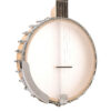 Gold Tone CC-Carlin12/L left-handed clawhammer banjo full front view showing chrome hardware and black binding