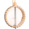 Gold Tone CC-Carlin12/L back detail showing natural gloss finish on maple rim and neck heel