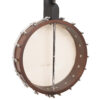 Gold Tone CC-OT/L left-handed banjo back view showing vintage brown satin finish on neck and rim