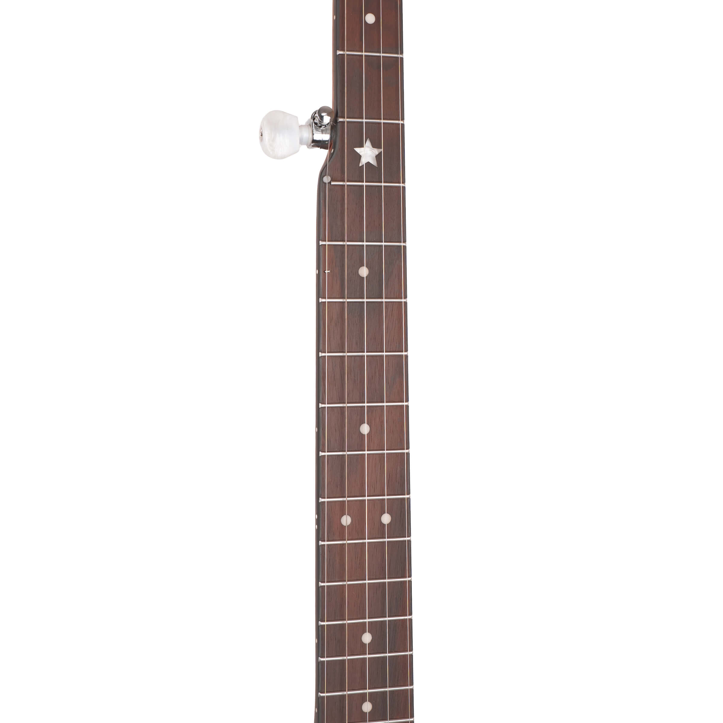 Gold Tone CC-OT neck detail showing rosewood fretboard scoop and planetary tuners