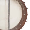 Gold Tone CC-OT/L left-handed open back clawhammer banjo rear view showing maple rim and coordinator rod