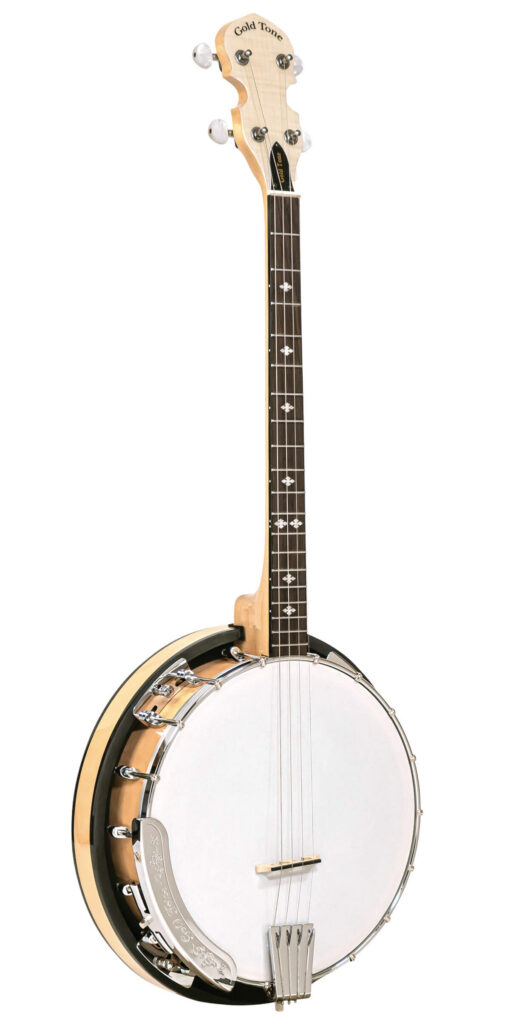 Gold Tone CC-Tenor Cripple Creek tenor banjo front view natural high gloss finish