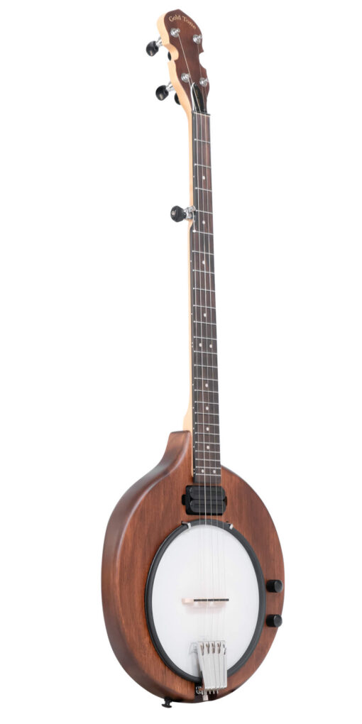 Gold Tone EB-6 electric banjo front view in natural satin finish