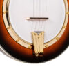Gold Tone EBM-5/L left-handed electric banjo front angle showing F-style body and tone controls