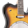 Gold Tone ES-Banjitar banjitar body and pickup detail, tobacco sunburst high gloss finish